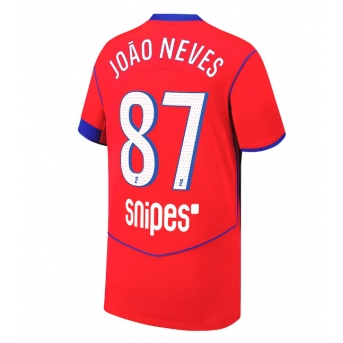 Billige Fotballdrakt Paris Saint-Germain Joao Neves #87 Replika Tredjedrakt 2025-26 Kortermet